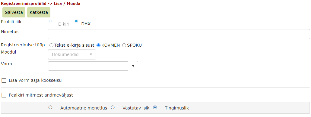 !Registration profile creation