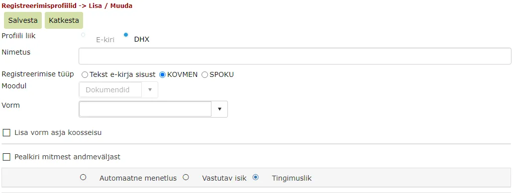!Registration profile creation
