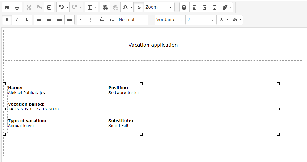!Generated application