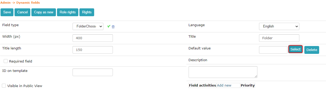 !Default value selection