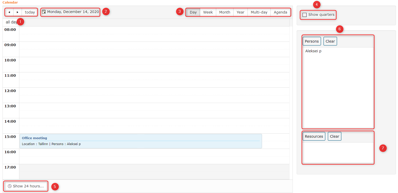 !Calendar overview