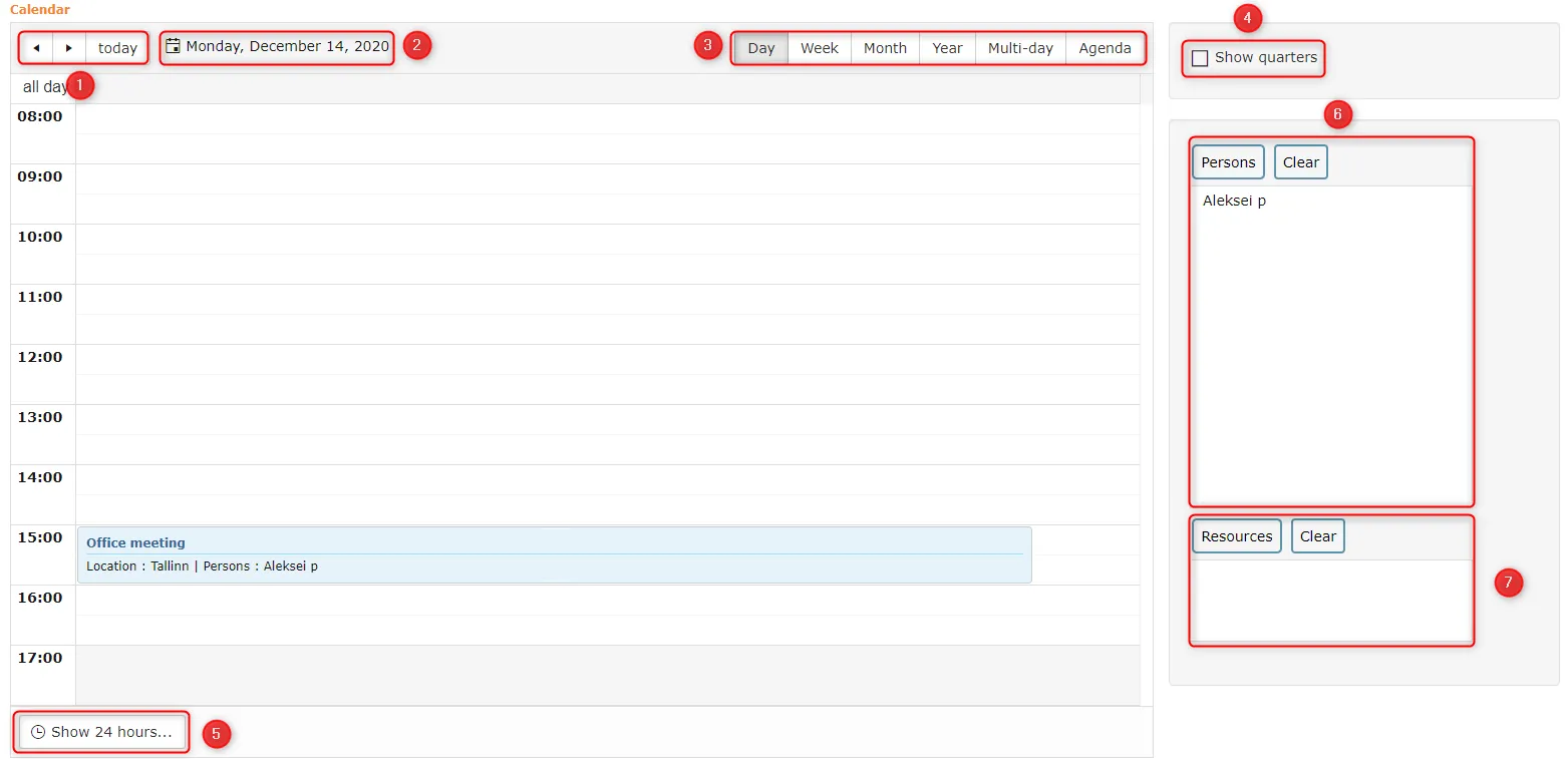 !Calendar overview