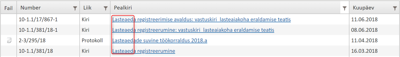 !Filtering example