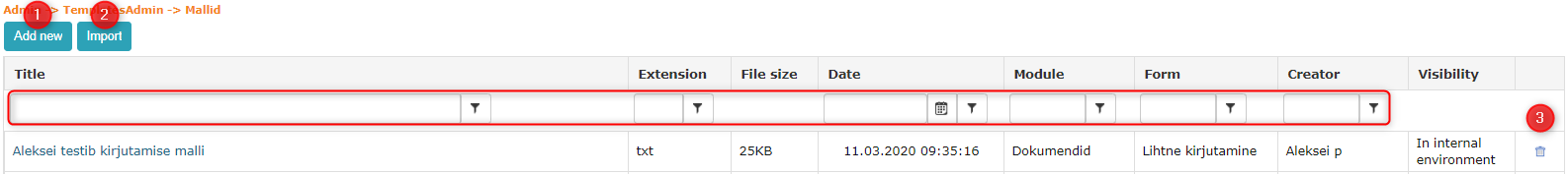 !Templates view