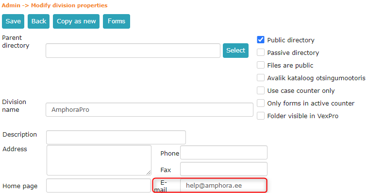 !E-mail field