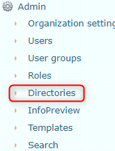 !Directories menu