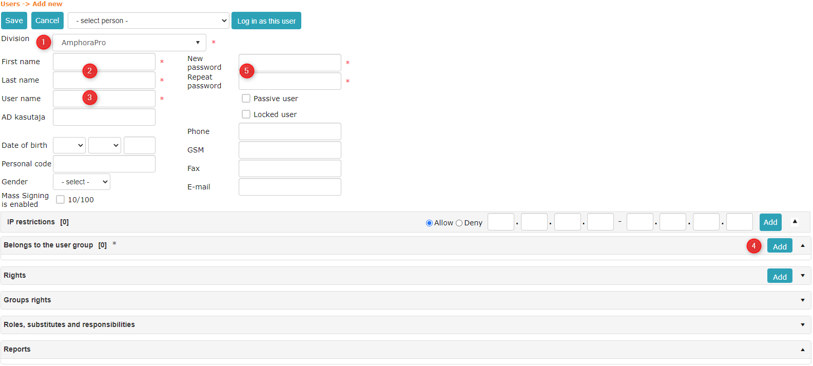 !Adding user