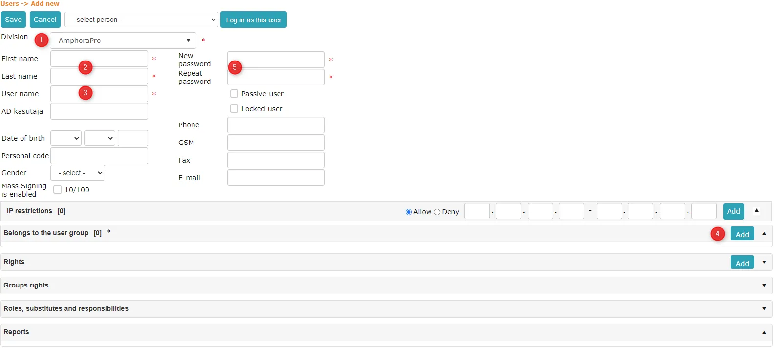 !Adding user