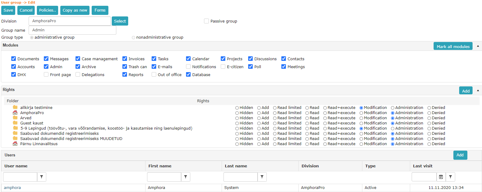 !User Groups Overview