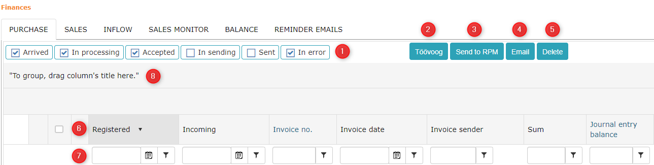 !Invoices list view