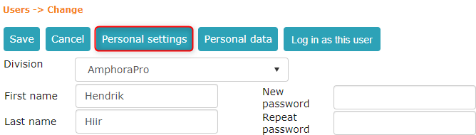 !Personal settings