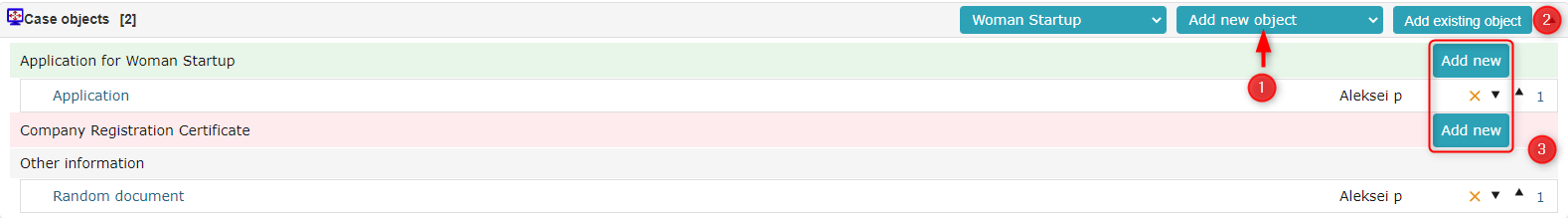 !Add new case object