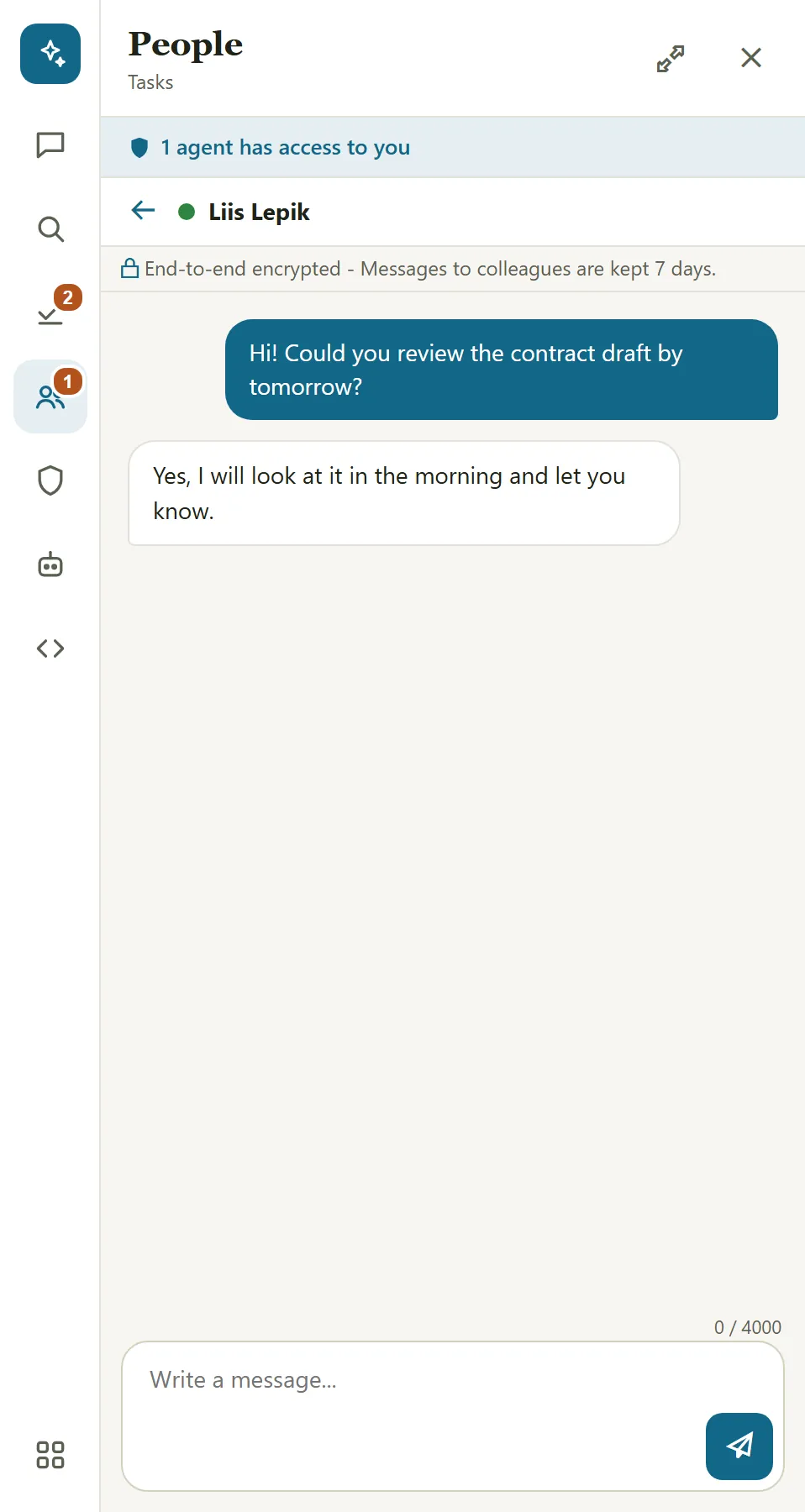 !End-to-end encrypted chat