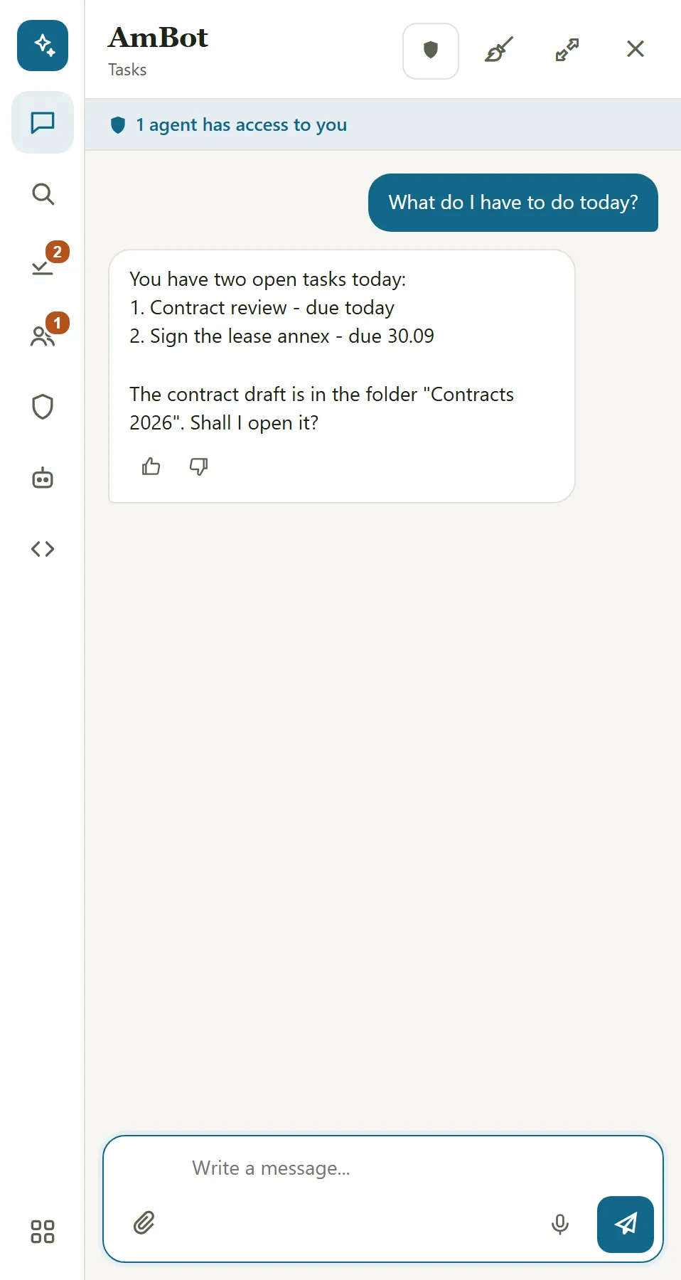 !AmBot answers