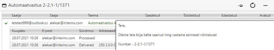 !Automatic reply logs