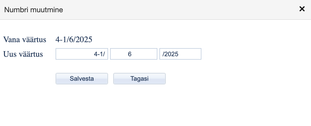 !Existing number change window