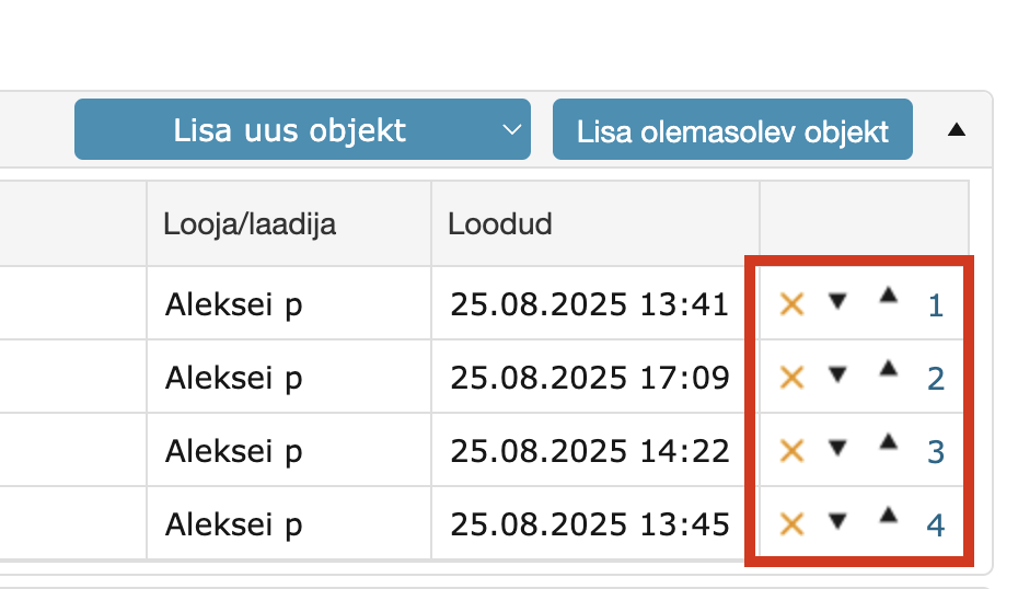!Case objects order