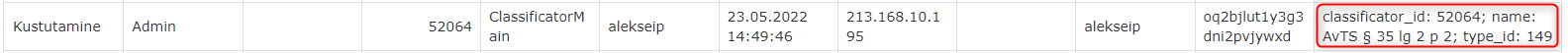 !Classifier logs