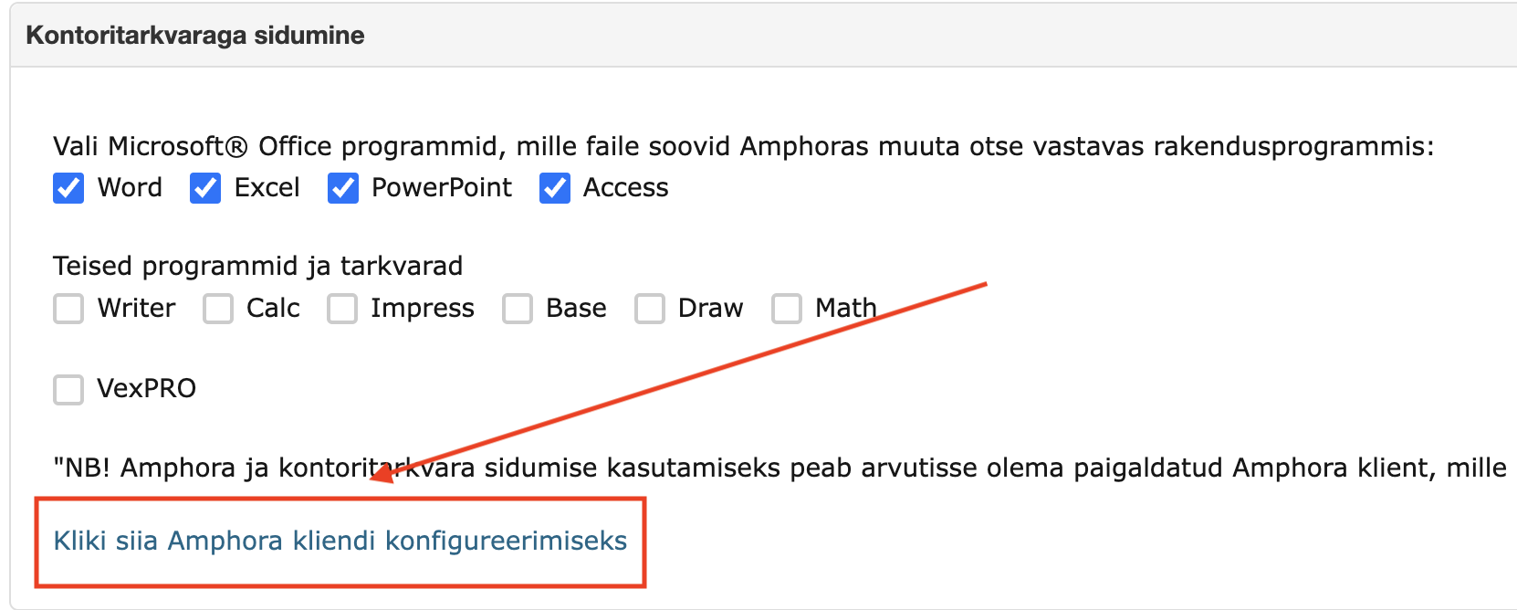 !Amphora Client settings