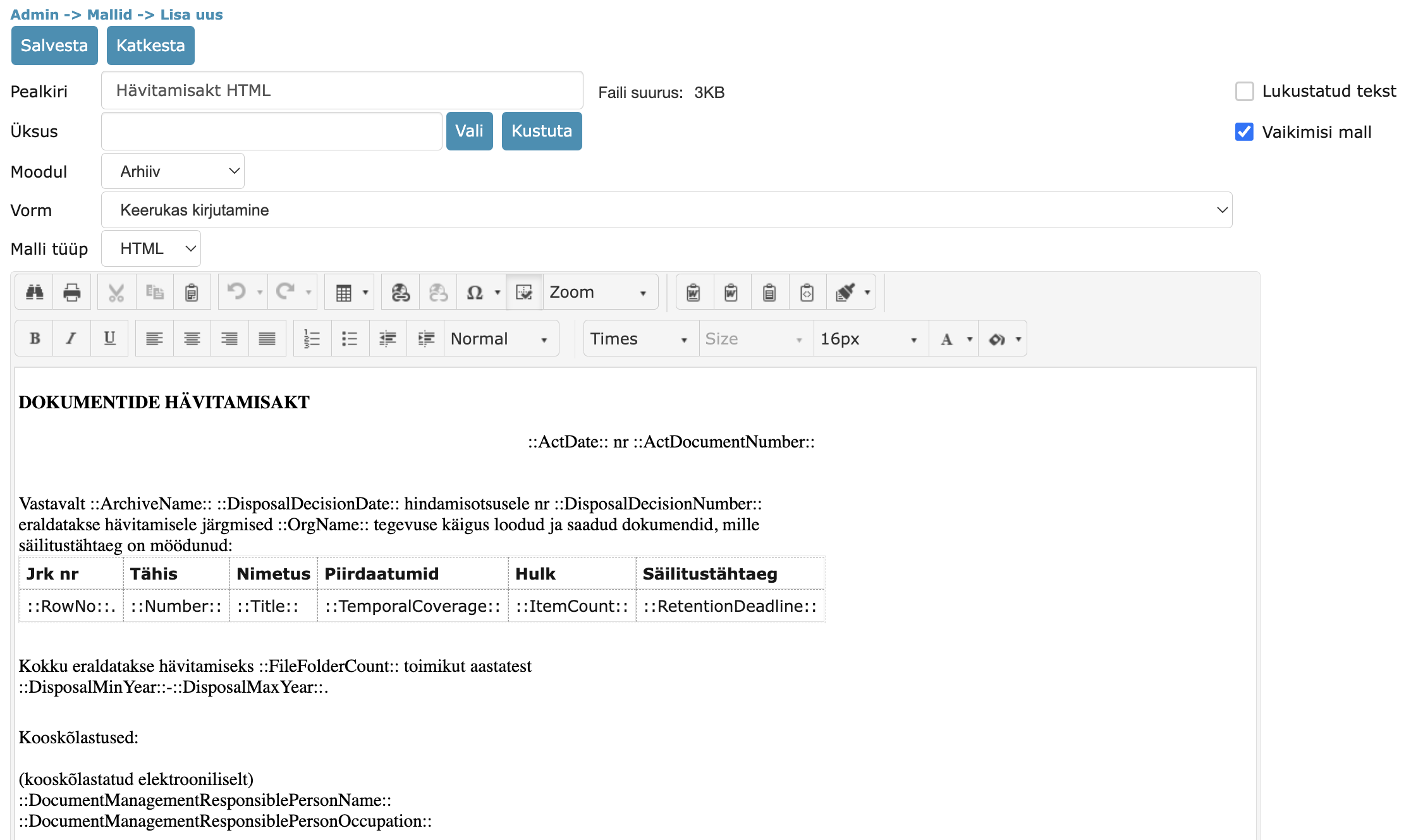 !Destruction act template example
