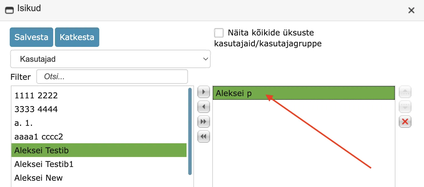 Removing user from procedure