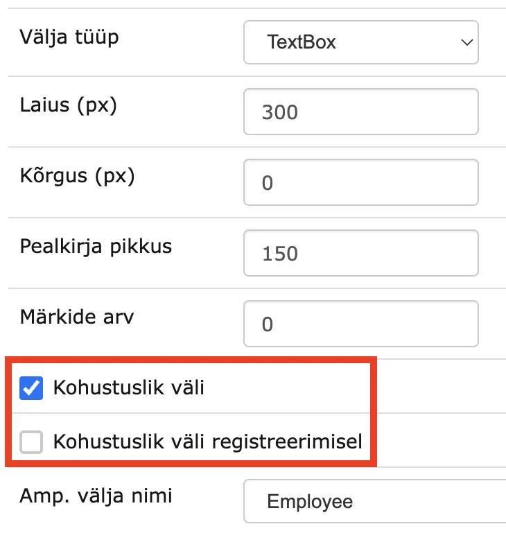 !Configuring form fields
