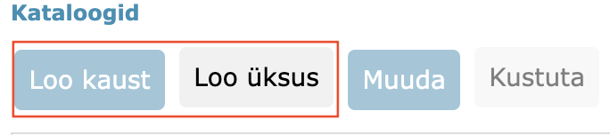 Catalog/unit addition buttons