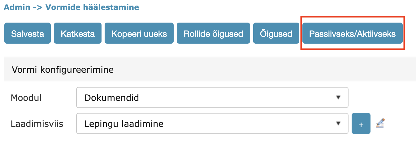 Form active or inactive