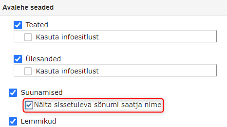 !Homepage Settings