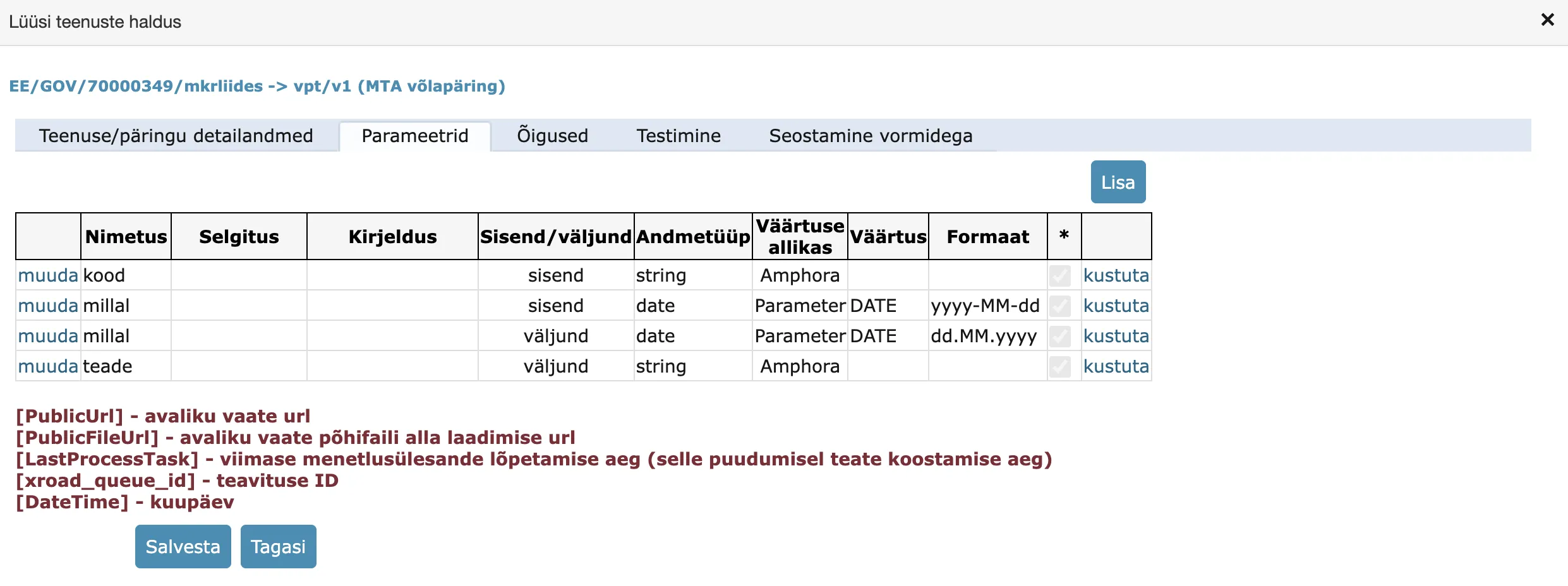 !Parameters