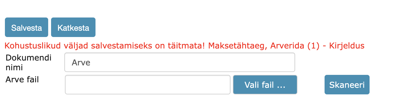 Error message