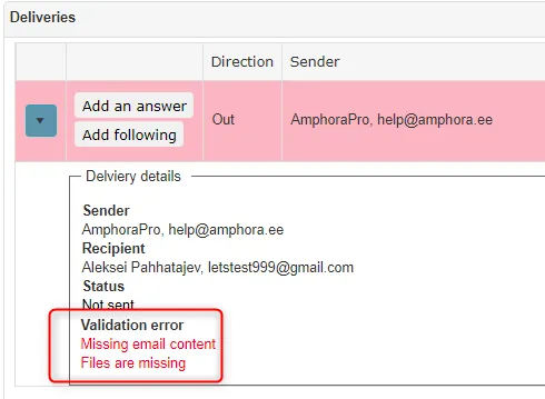 !Error Info in Detail View