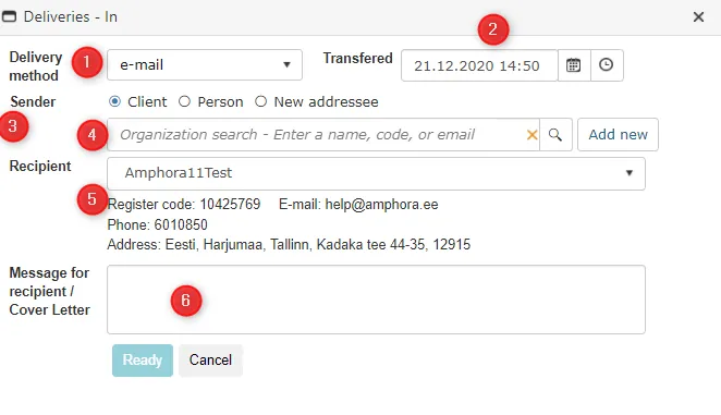 !Adding a Received Communication