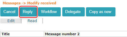 !Correspondence Module Reply Button