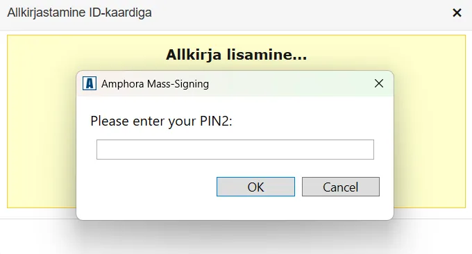 Mass-signing PIN2