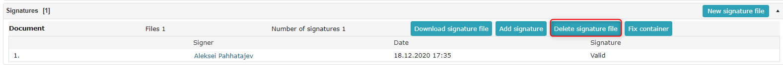 !Signature Container Deletion