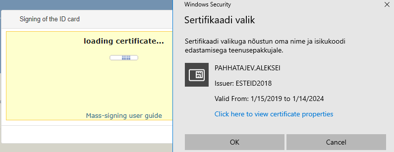 !Certificate Selection