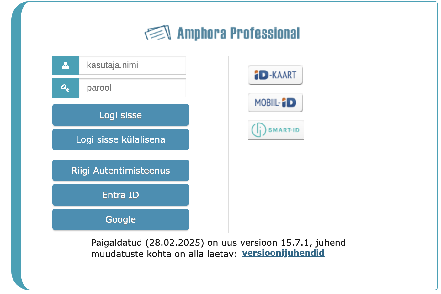 Old login page view
