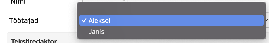 !Inactive values form selection