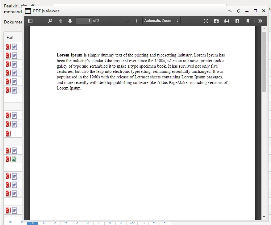 !PDF files in list view