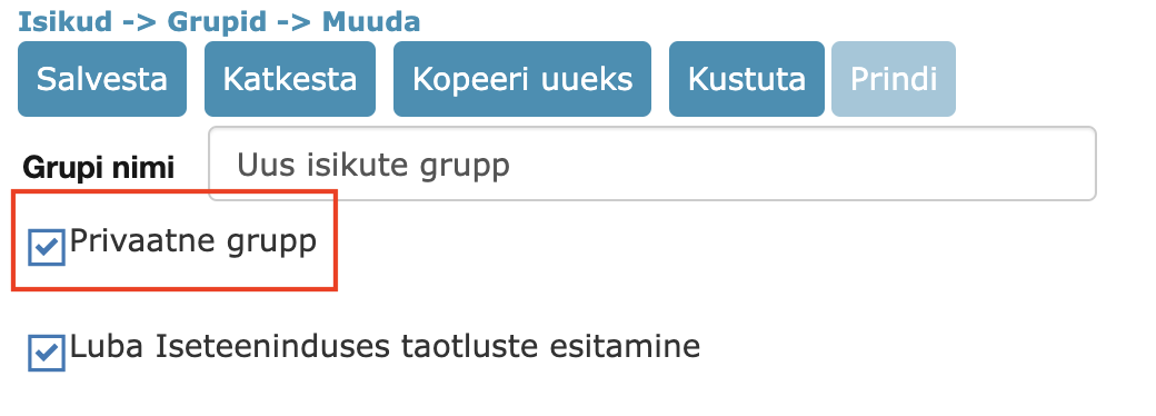 Private person group