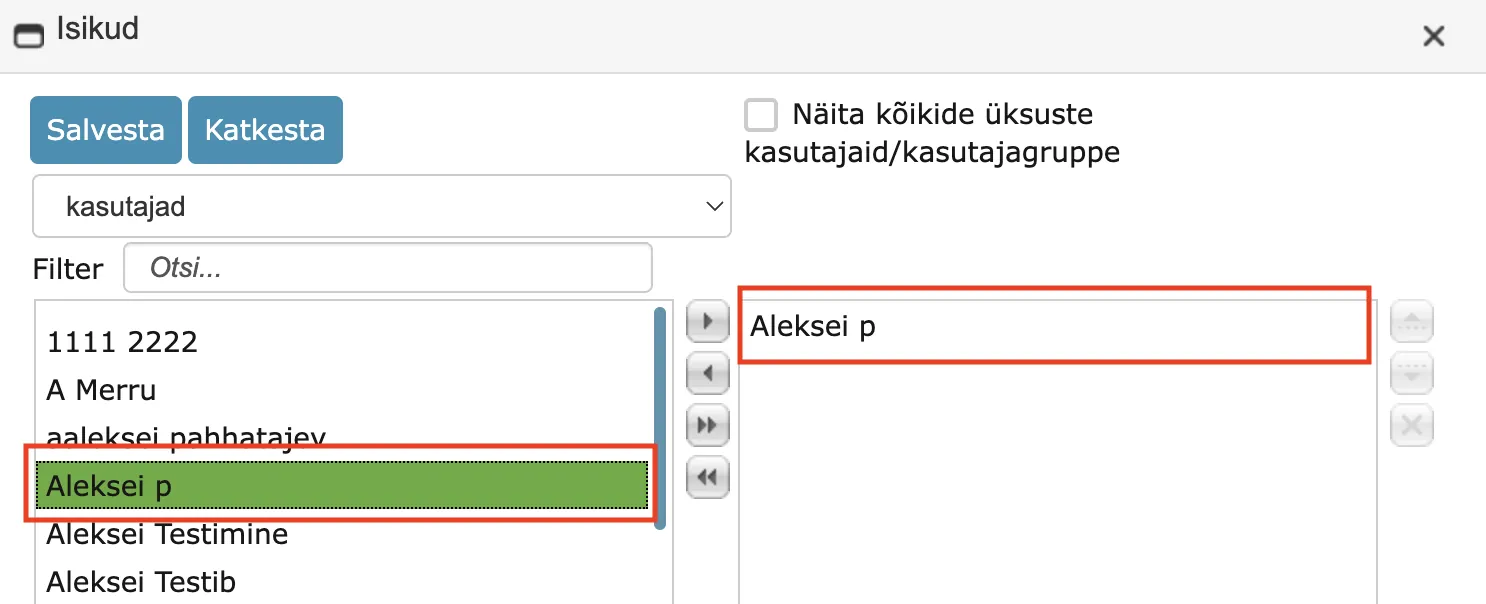 Procedure person selection