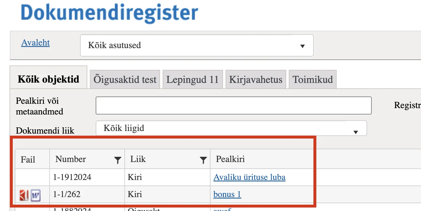 Public view list view