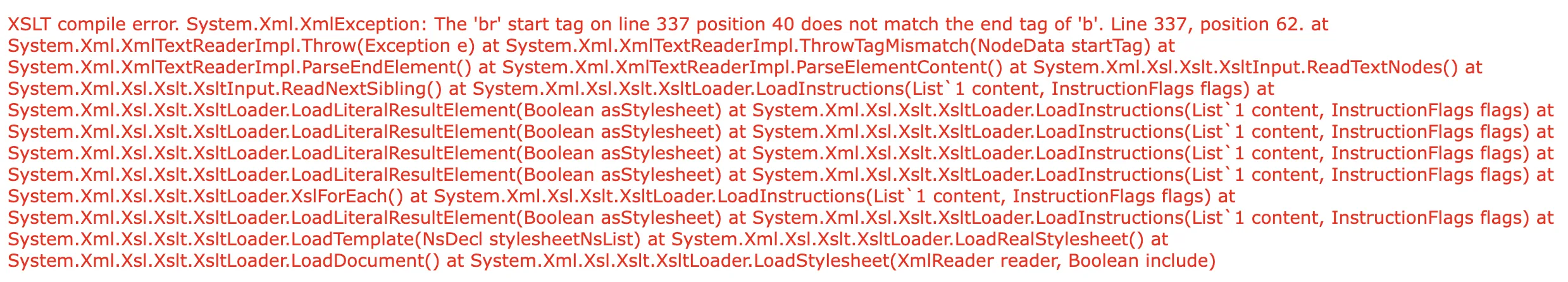 Reading view error