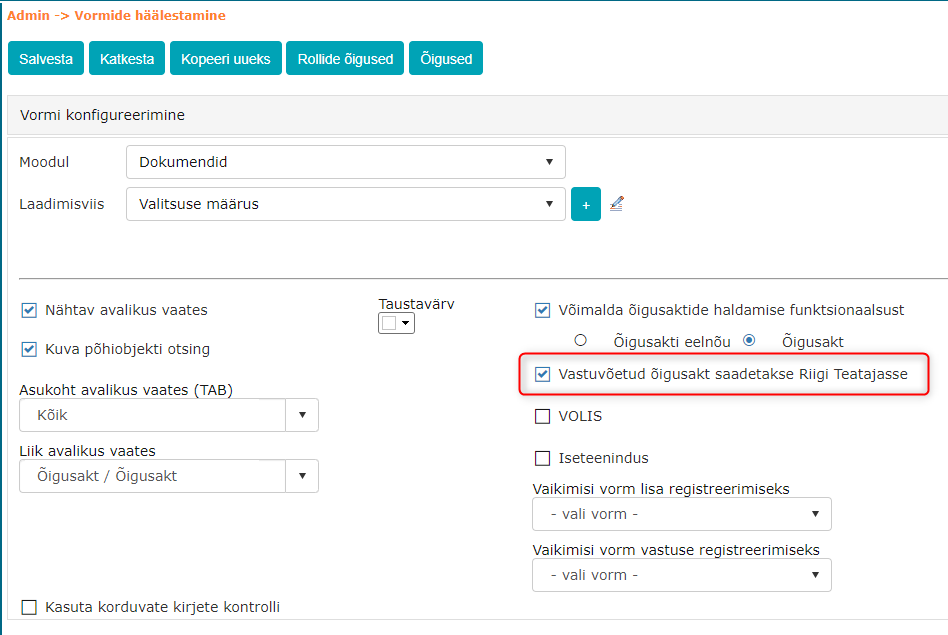 !Form Configuration