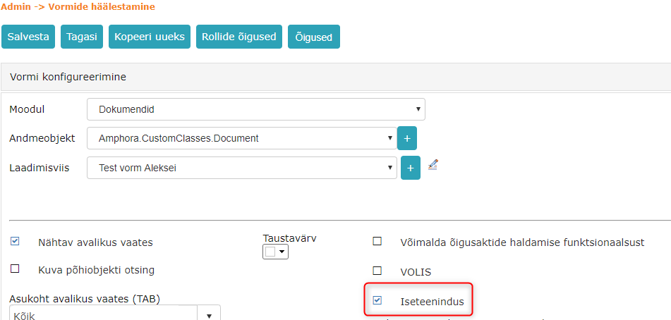!Self-service in Form Configuration