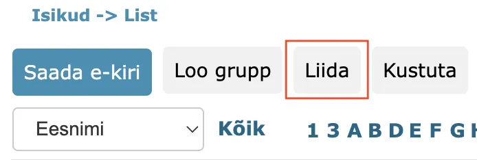 Person merge button