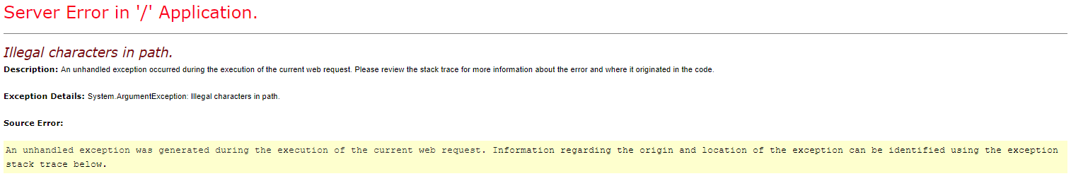 !Forbidden symbols error