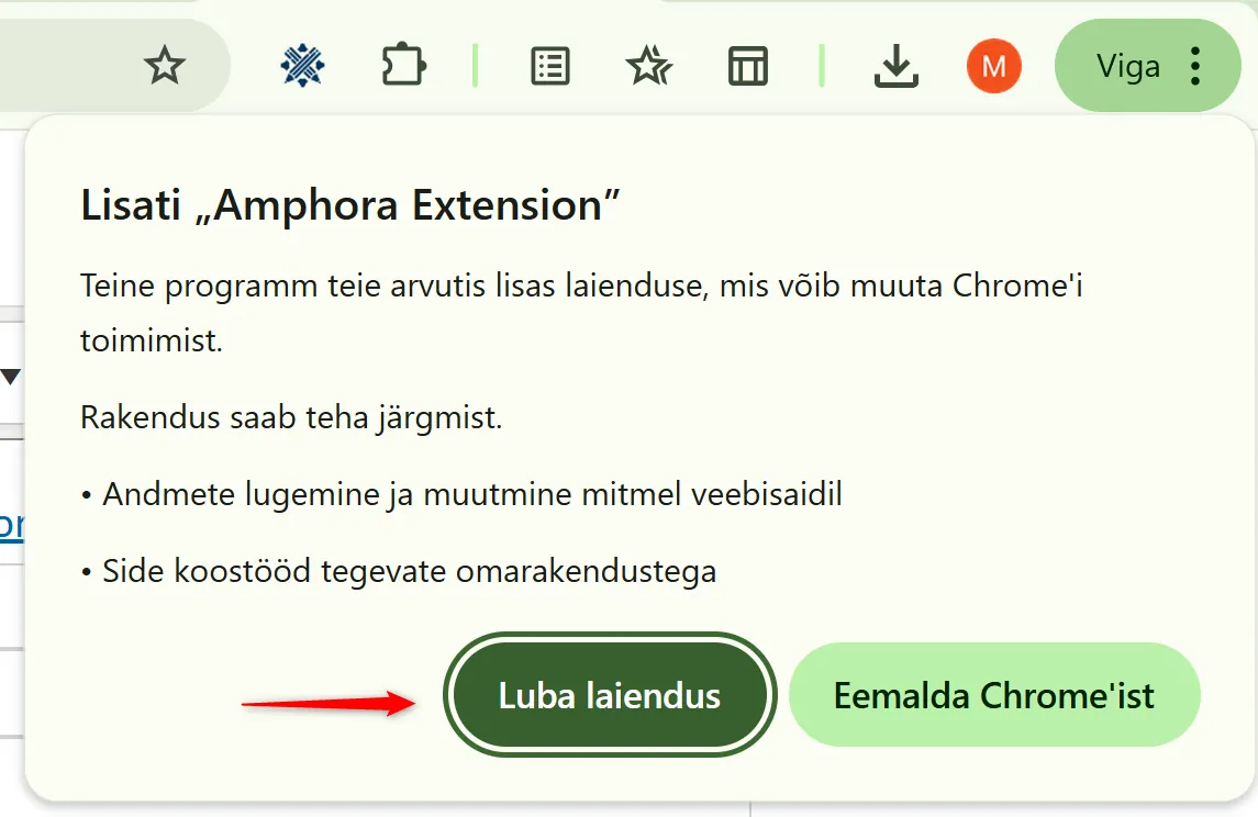 !Laienduse lisamine