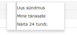 !Kalendri valikud